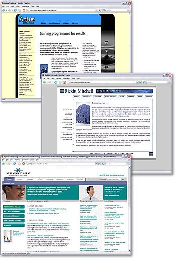 Samples of Web sites designed by Prism8